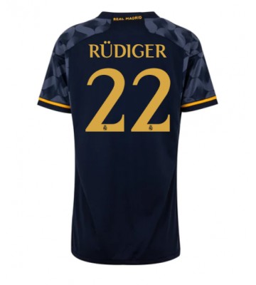 Real Madrid Antonio Rudiger #22 Koszulka Wyjazdowych Kobiety 2023-24 Krótki Rękaw